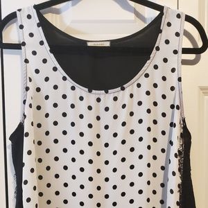 Black & white polka dot shell
